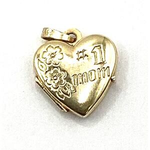 14K Yellow Gold 1 Mom Heart Lock-it Pendant